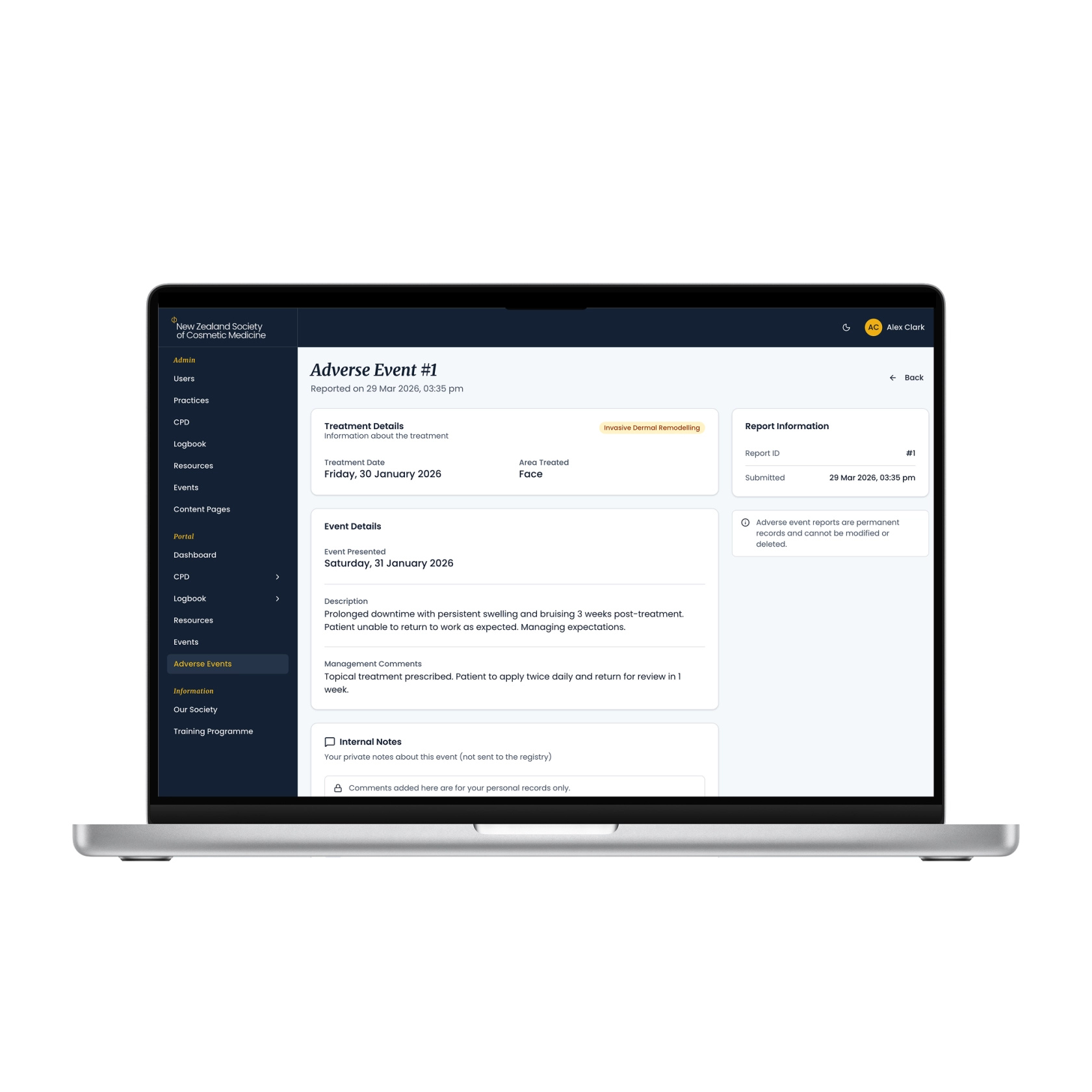 NZSCM member portal custom web-app build