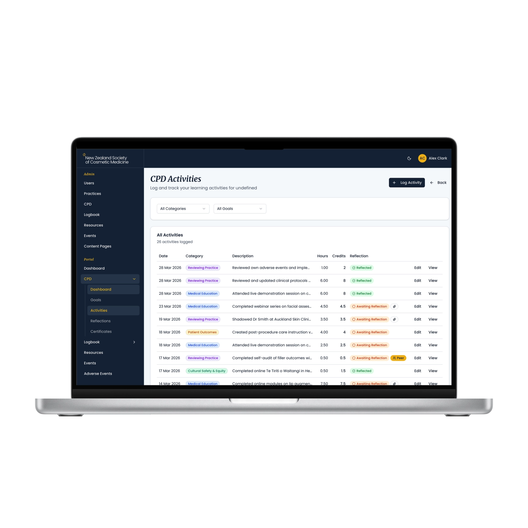 NZSCM member portal custom web-app build