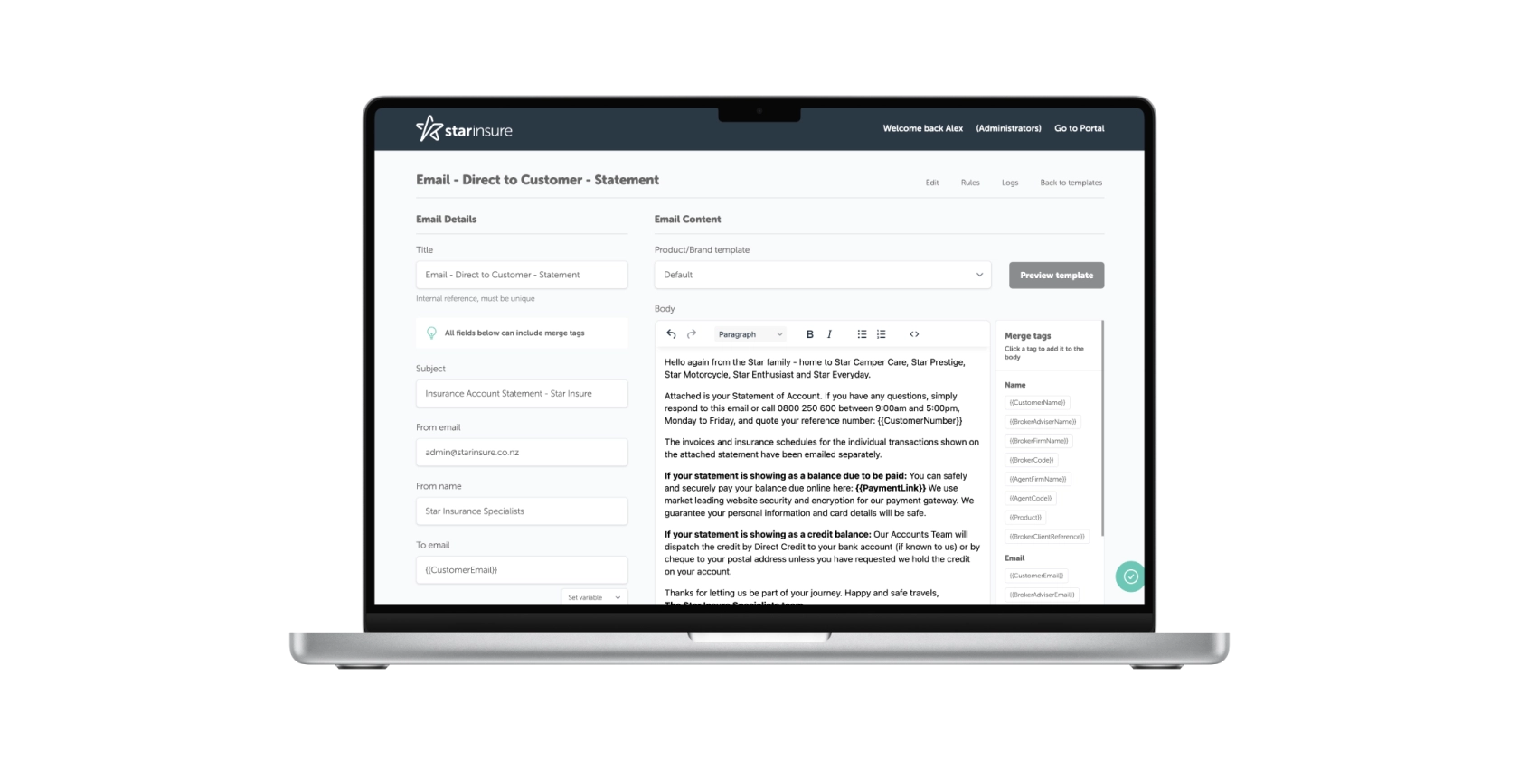 Star Insure web development