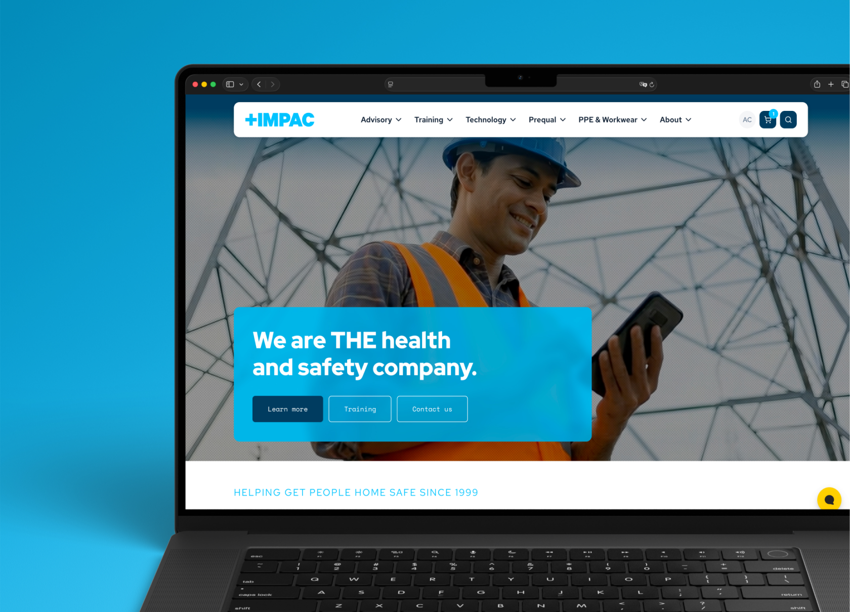 IMPAC website on laptop